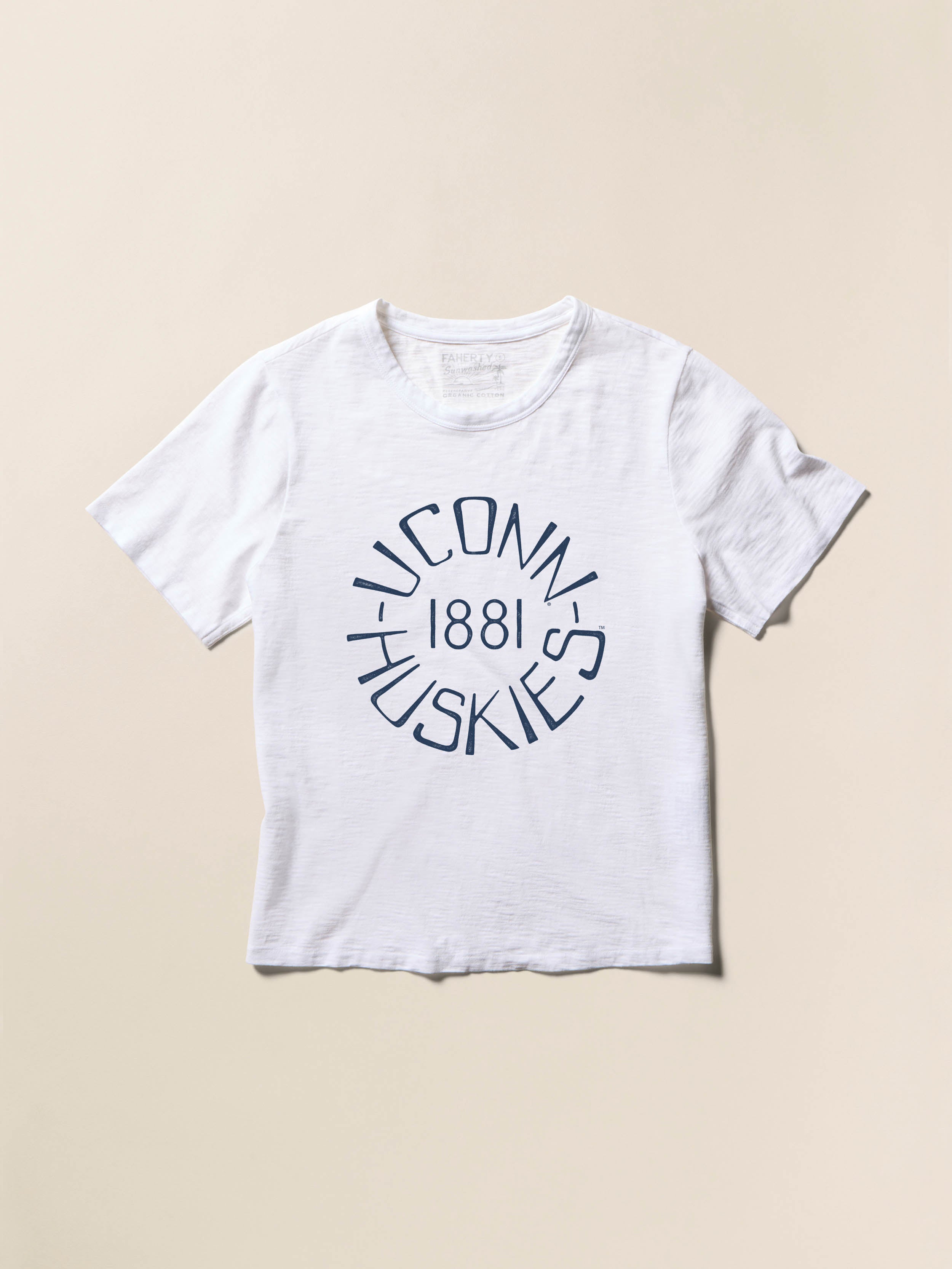 University of Connecticut Sunwashed Essential Tee - White