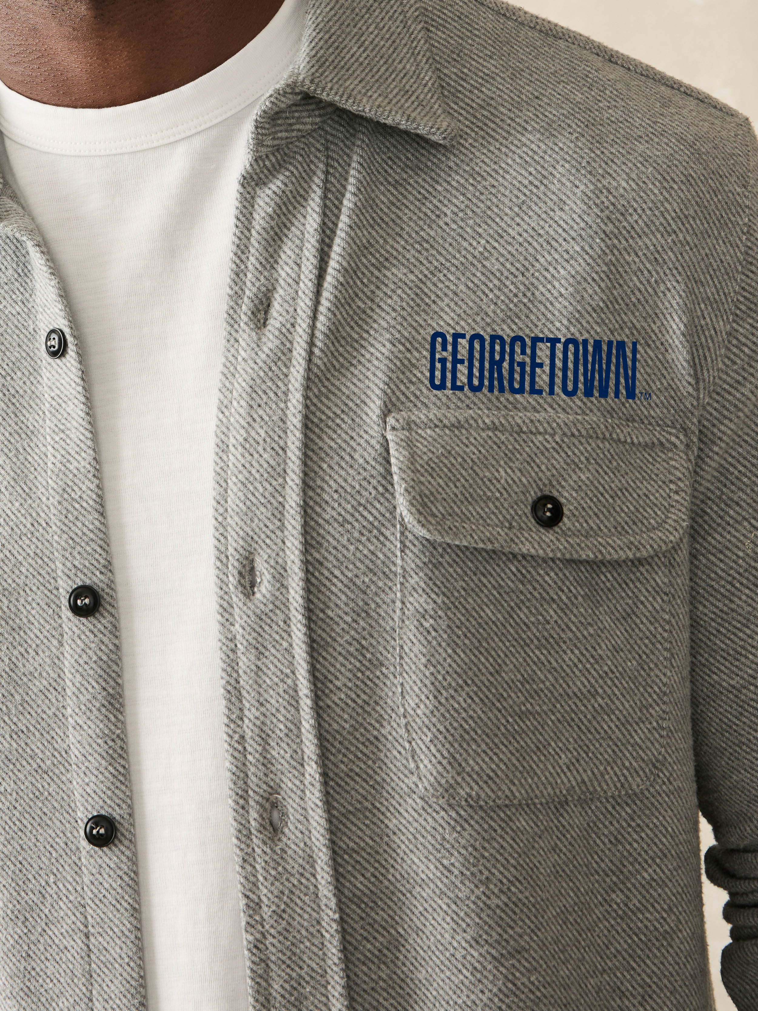 Georgetown Legend Sweater Shirt - Fossil Grey Twill