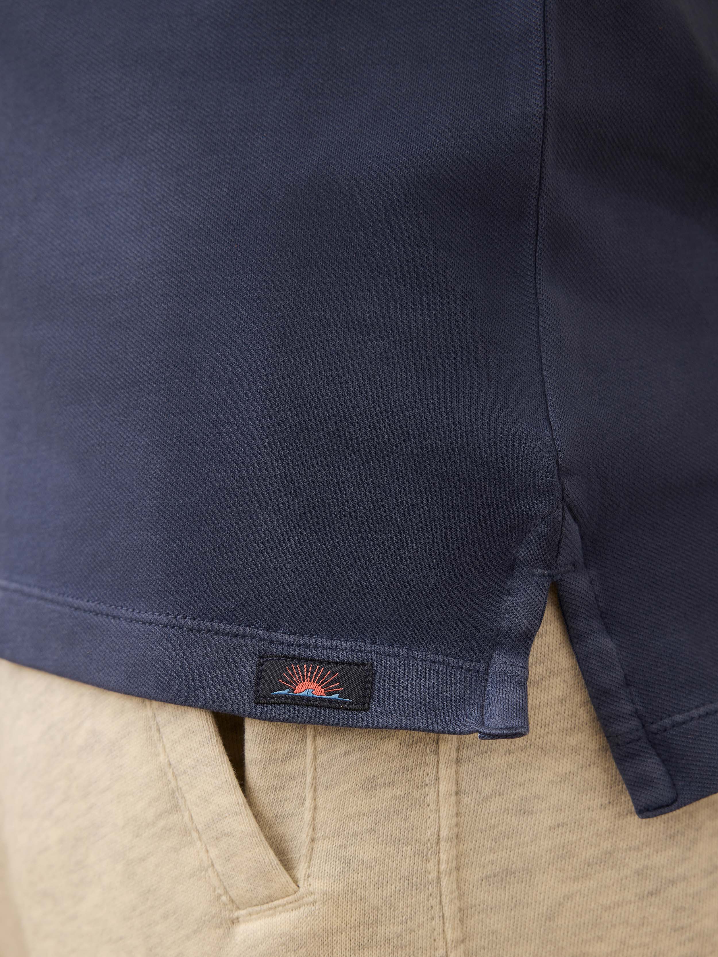 Long-Sleeve Twill Knit Polo - Blue Nights