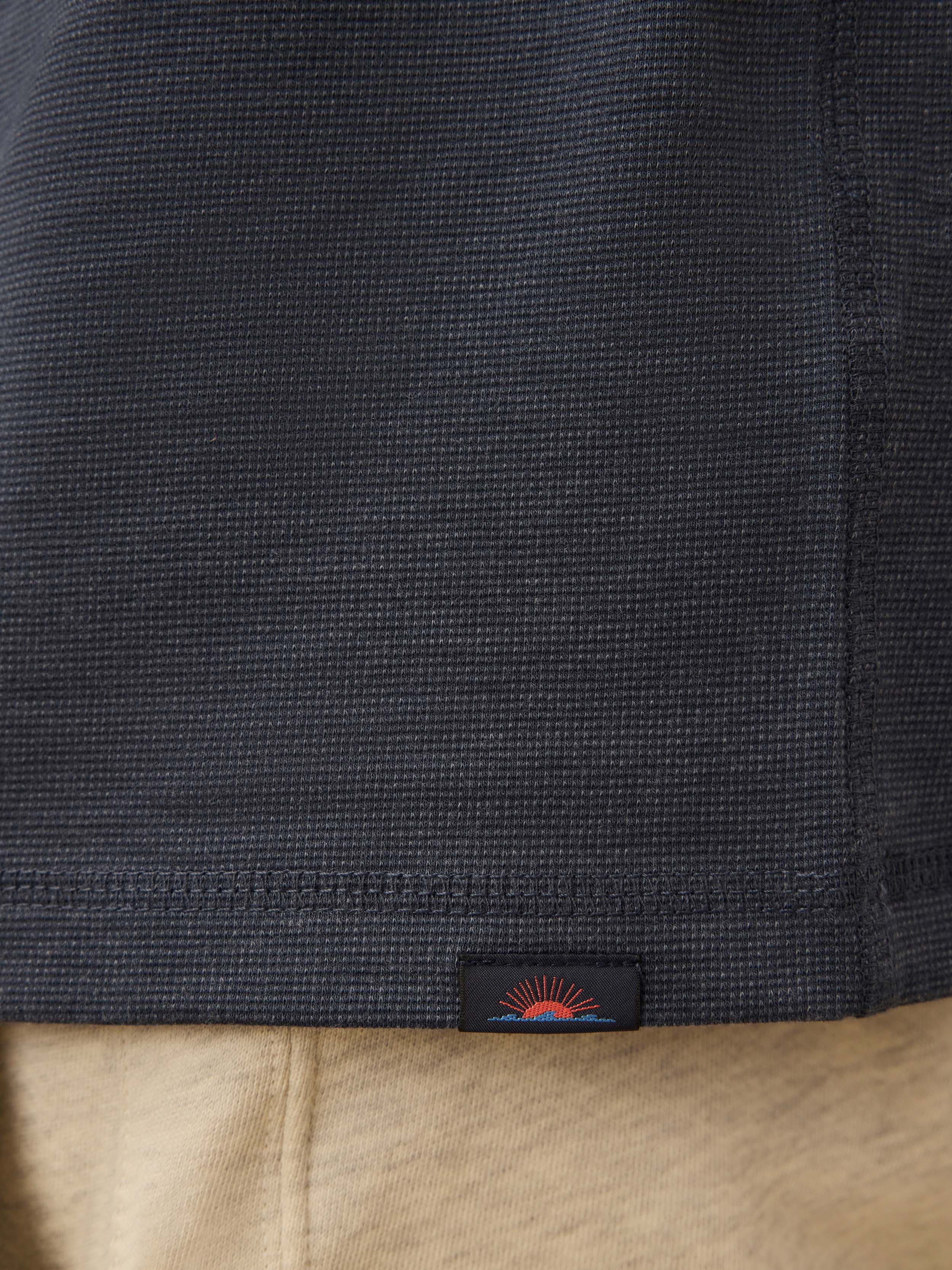 Long-Sleeve Waffle Henley - Blue Nights