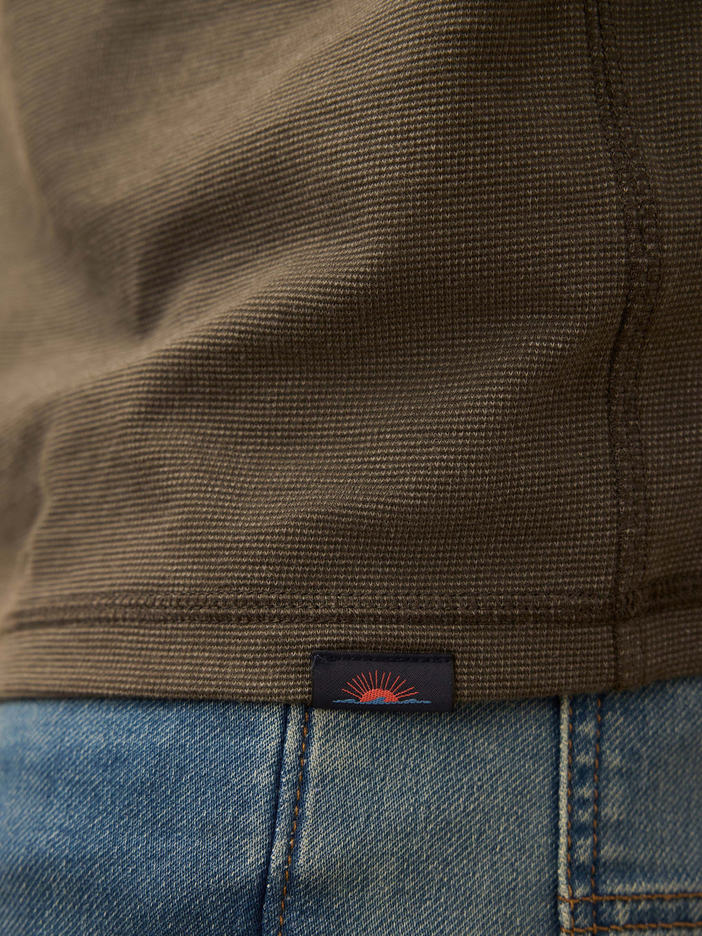 Long-Sleeve Waffle Henley - Night Rock