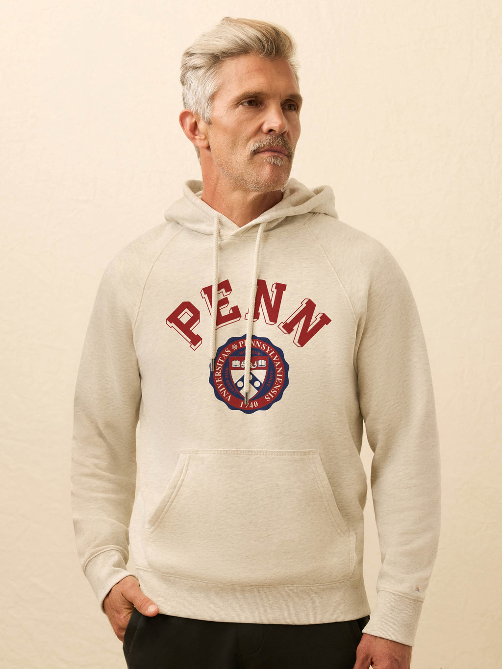 University of Pennsylvania High Standard Fleece Hoodie - Antique Ivory Heather