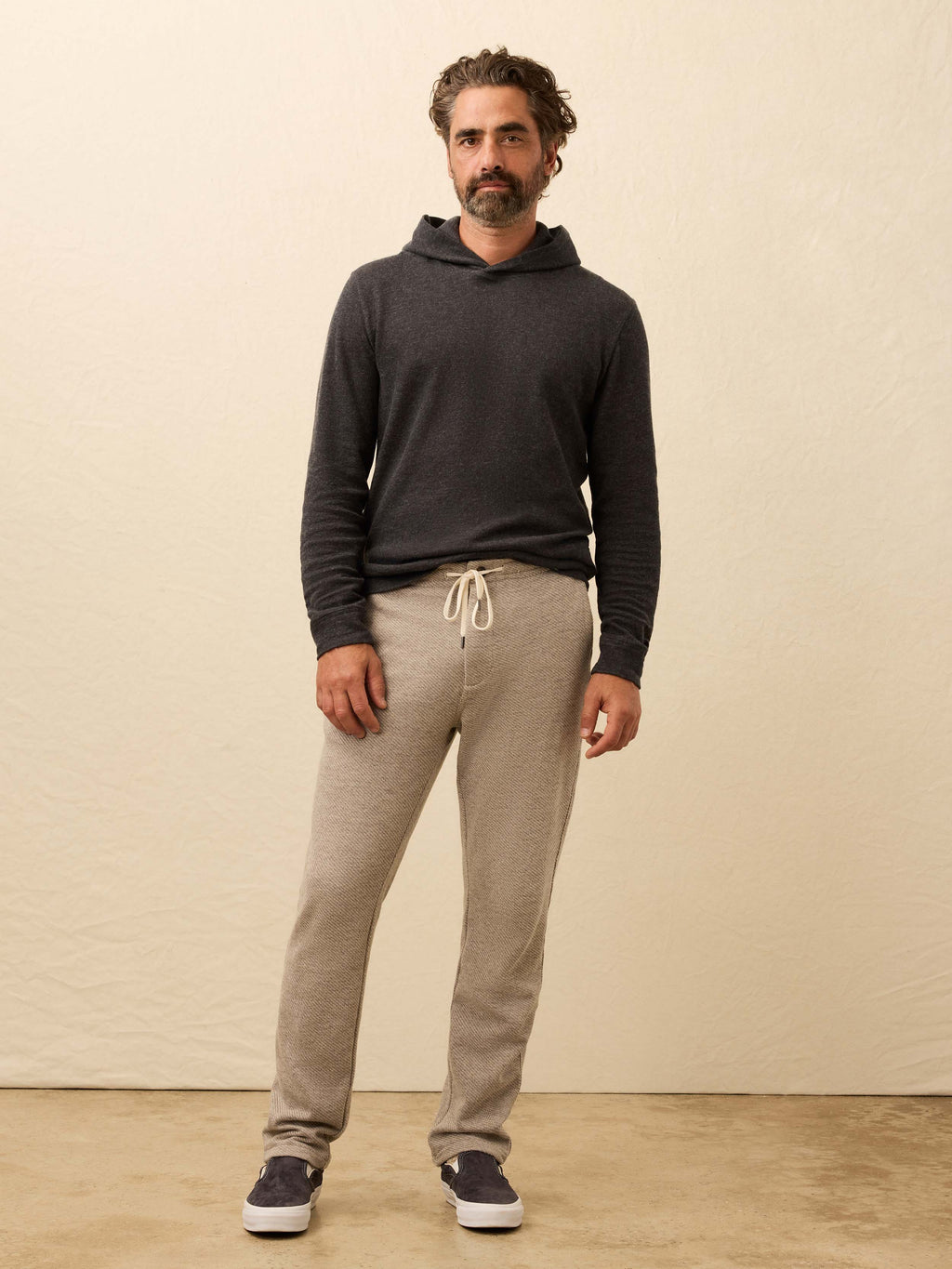 Aspen Lounge Cashmere Hoodie - Coal Smoke Melange