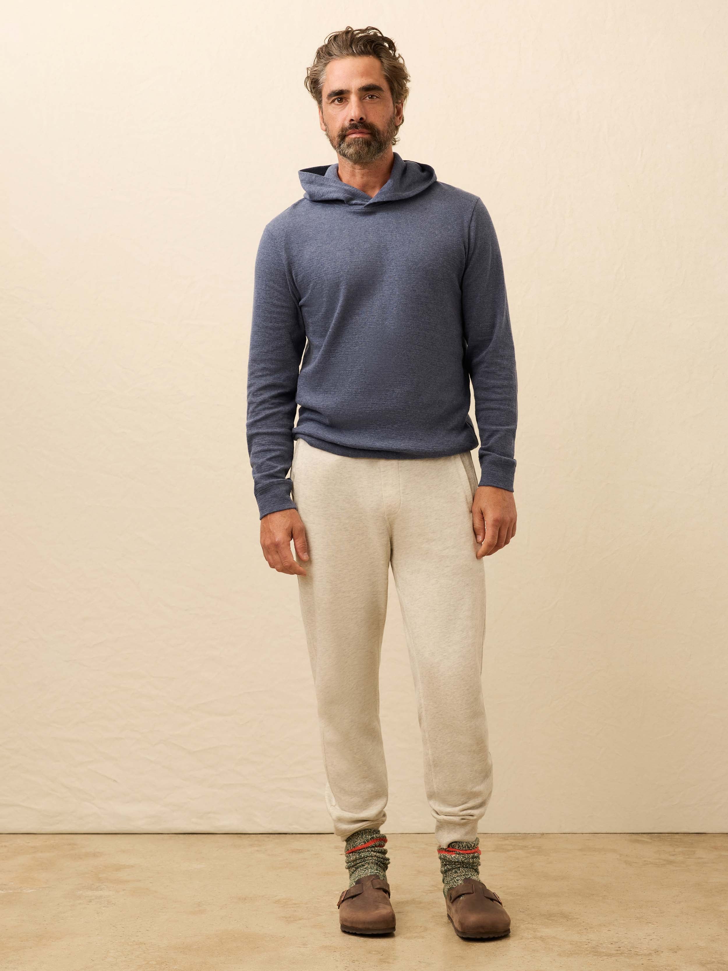 Aspen Lounge Cashmere Hoodie - Night Ocean Melange