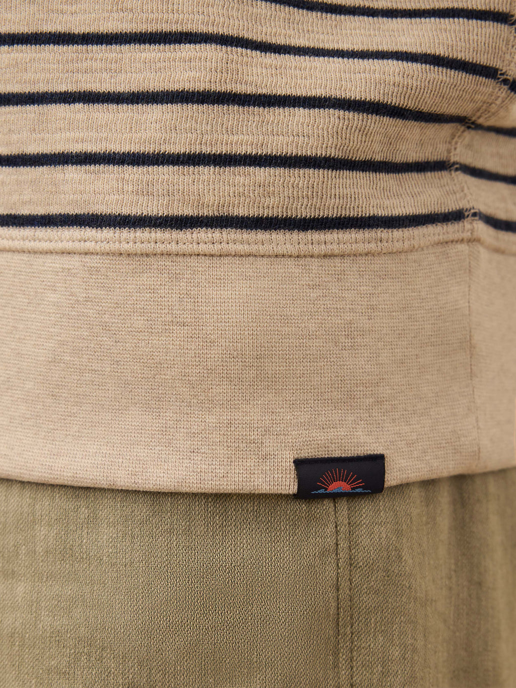 Double Knit Crewneck - Oat Navy Stripe