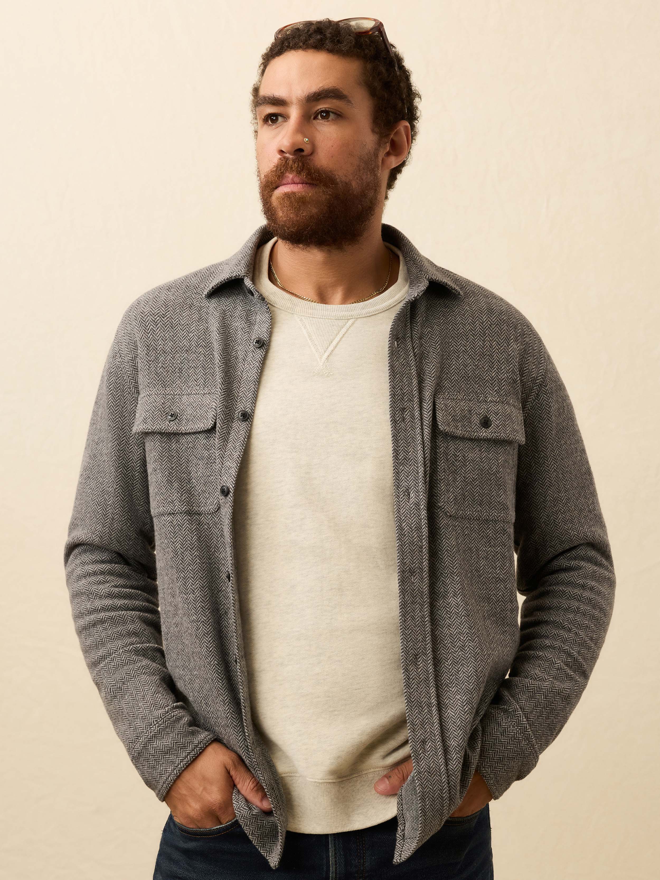 Legend™ Sweater Shirt - Alpine Grey Herringbone