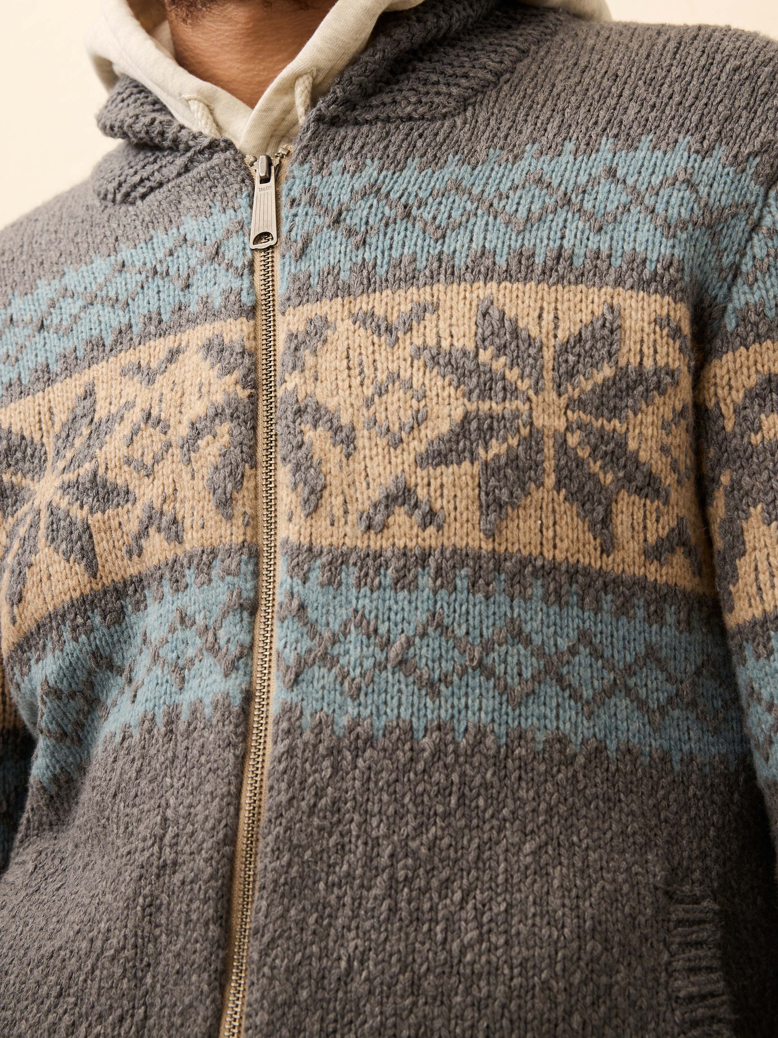 Surf To Snow Zip Cardigan - Iron Coast