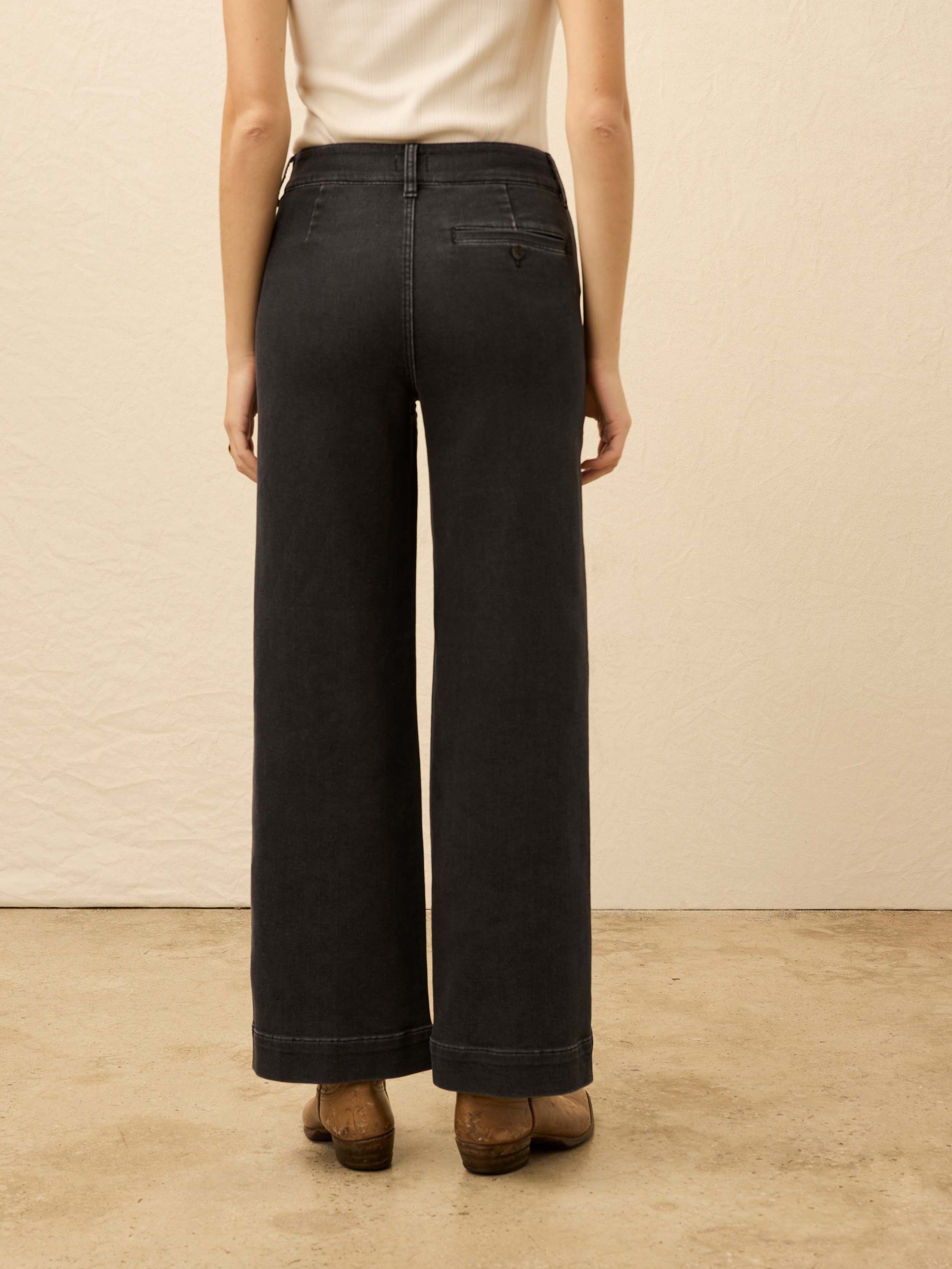 Stretch Terry Sailor Trouser - Onyx Black