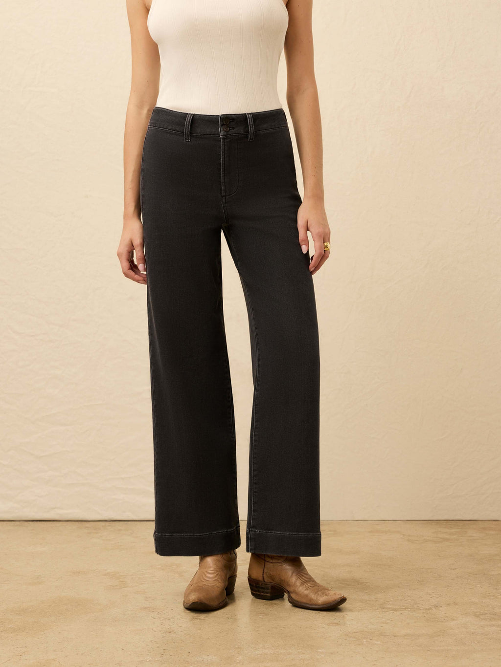 Stretch Terry Sailor Trouser - Onyx Black