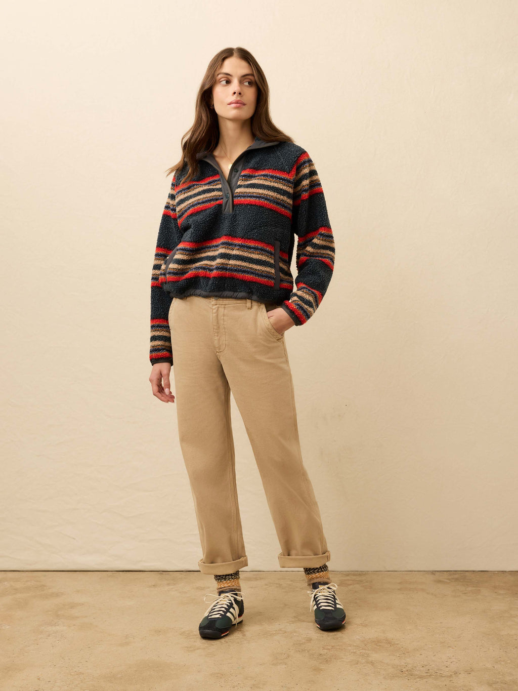 Fireside Fleece Popover - Fireside Stripe