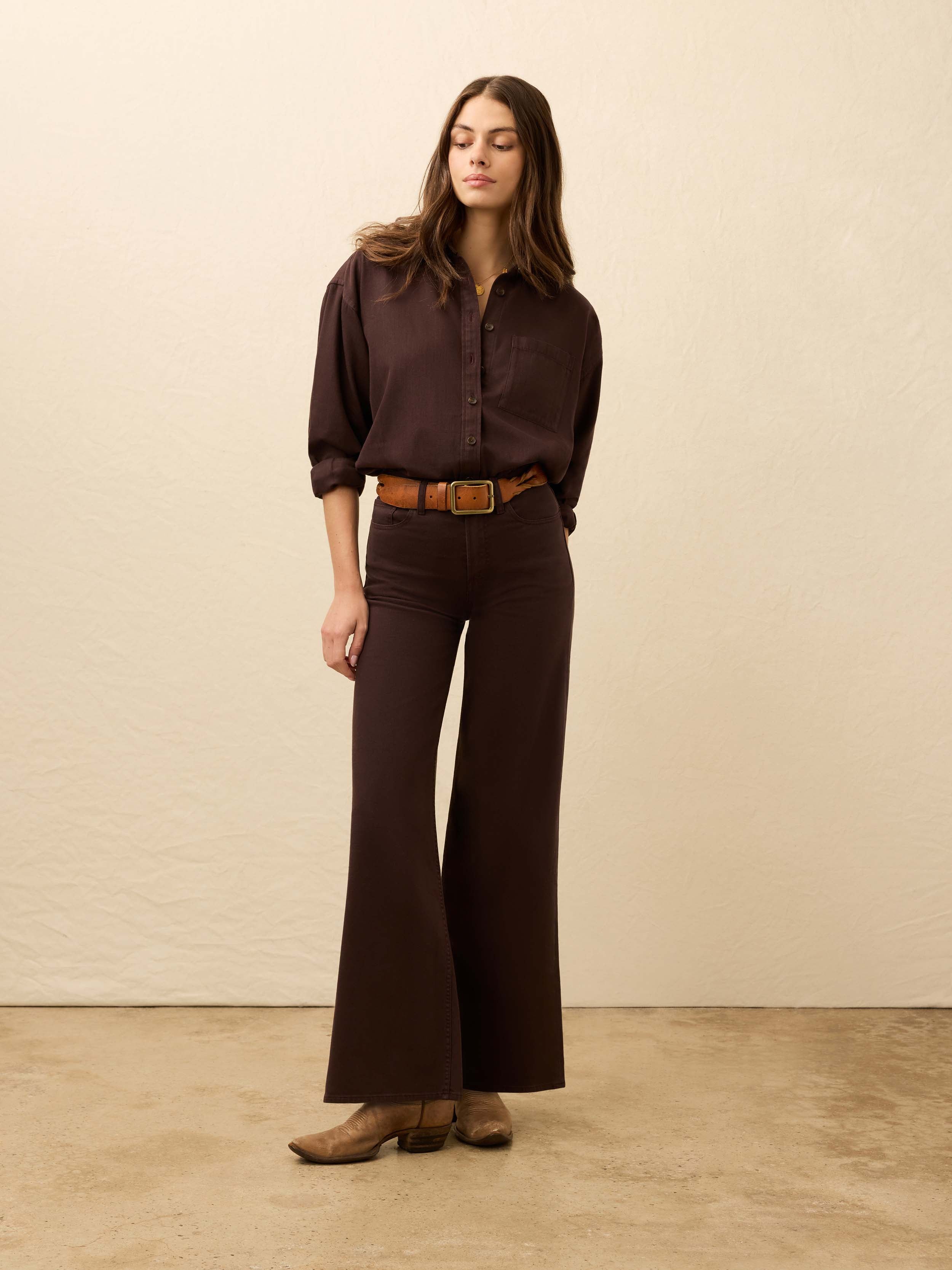 Sunfair Denim Shirt - Chocolate Brown