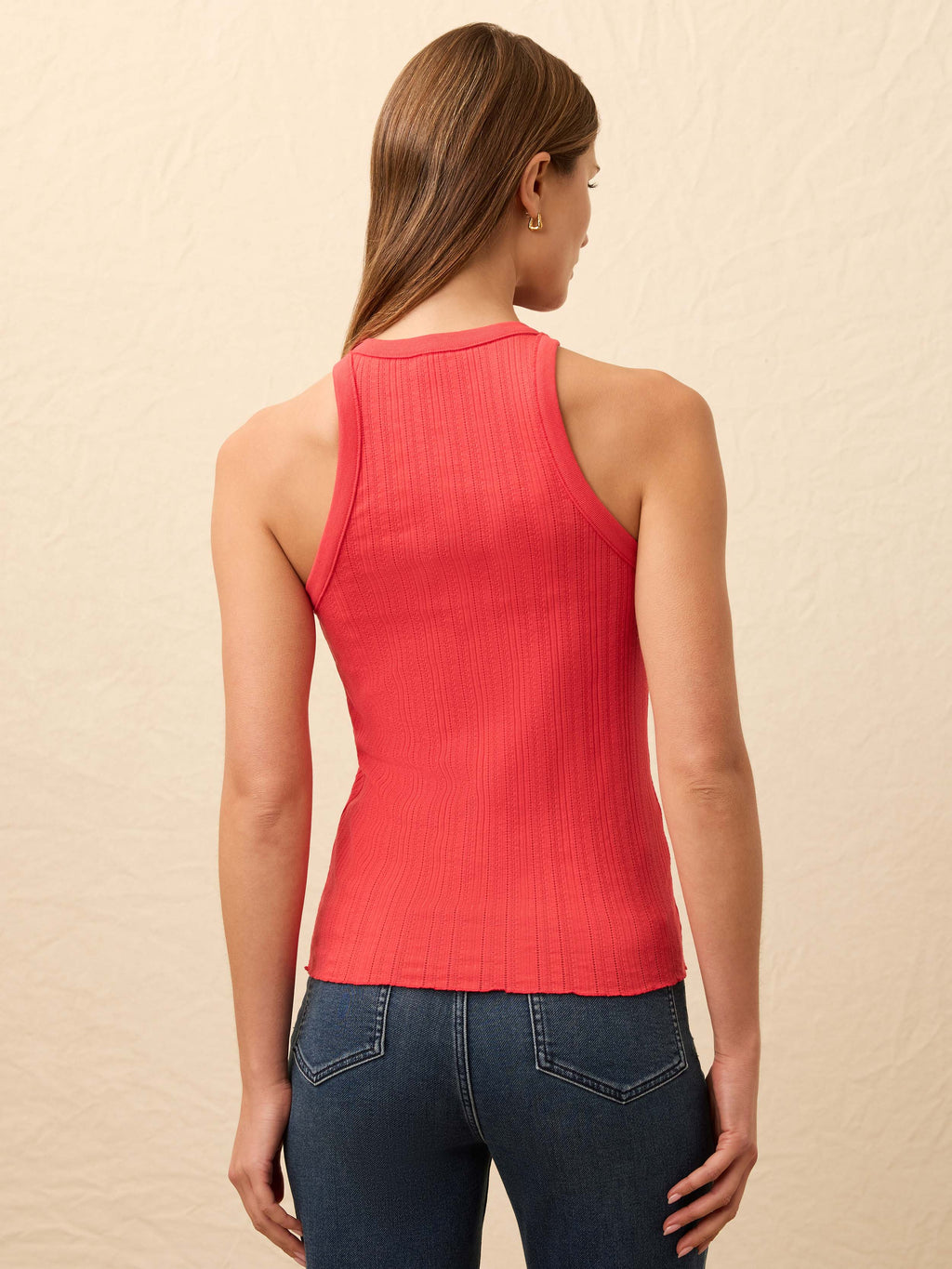 Paradise Pointelle Tank - Tomato
