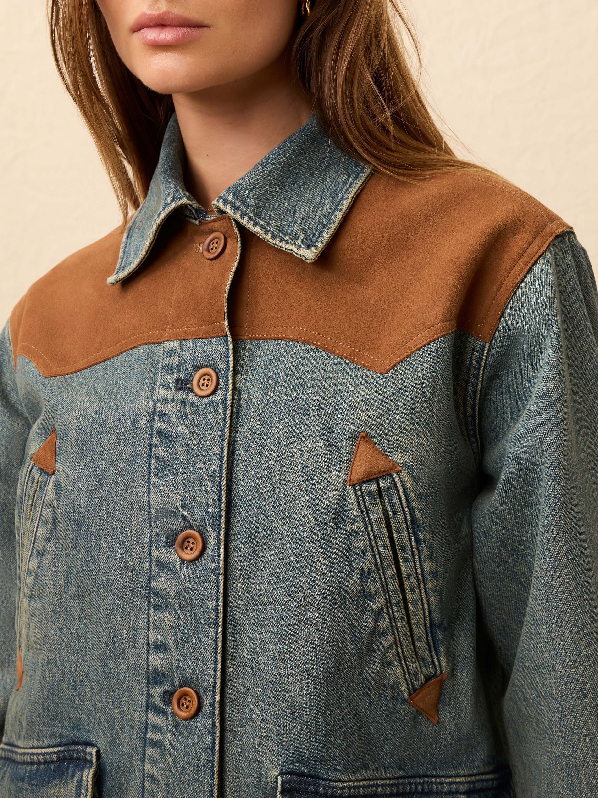 Ridge Back Denim Suede Jacket - Creekside Indigo Wash