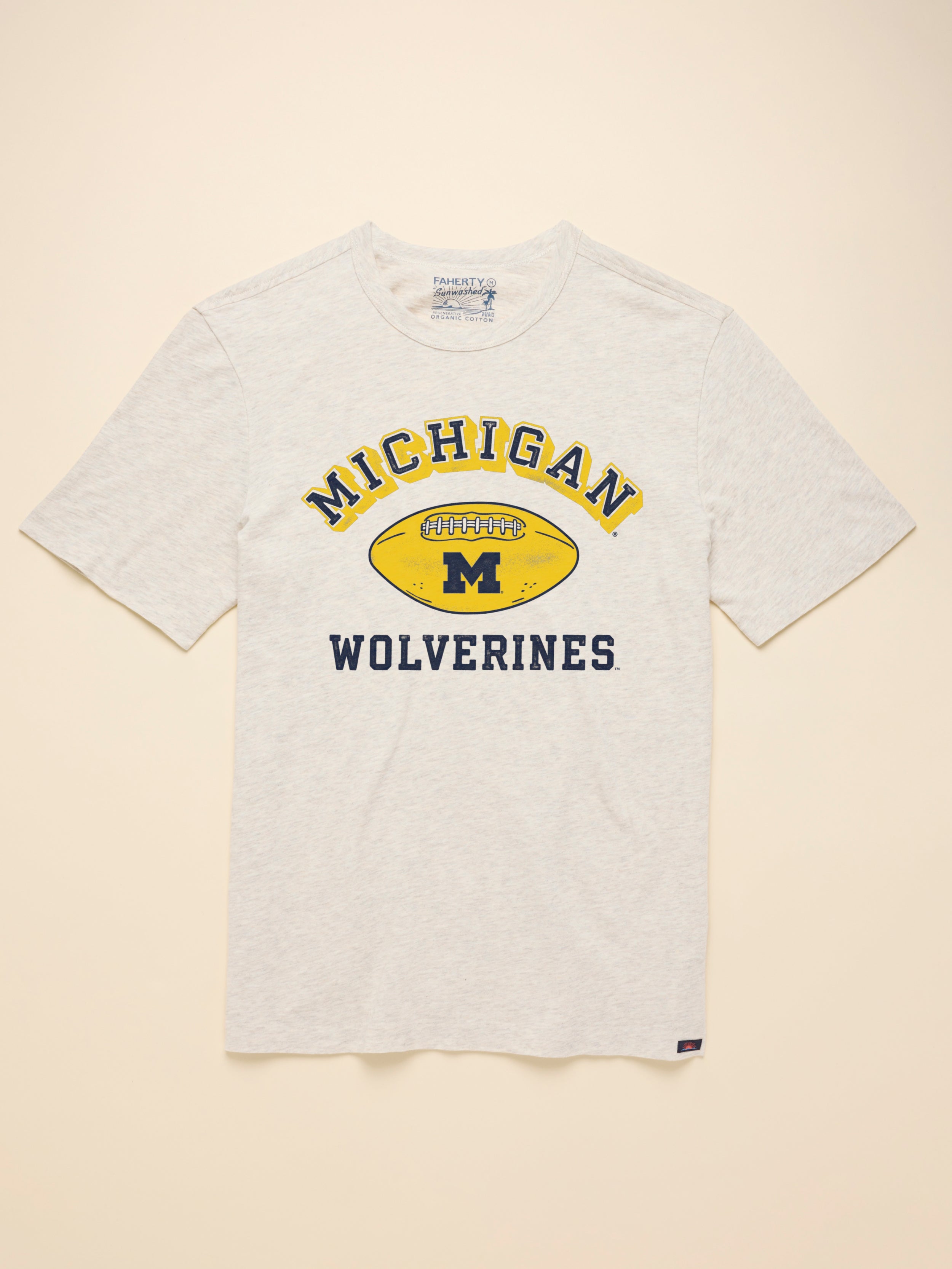 University of Michigan Sunwashed Tee - Island Dune Heather