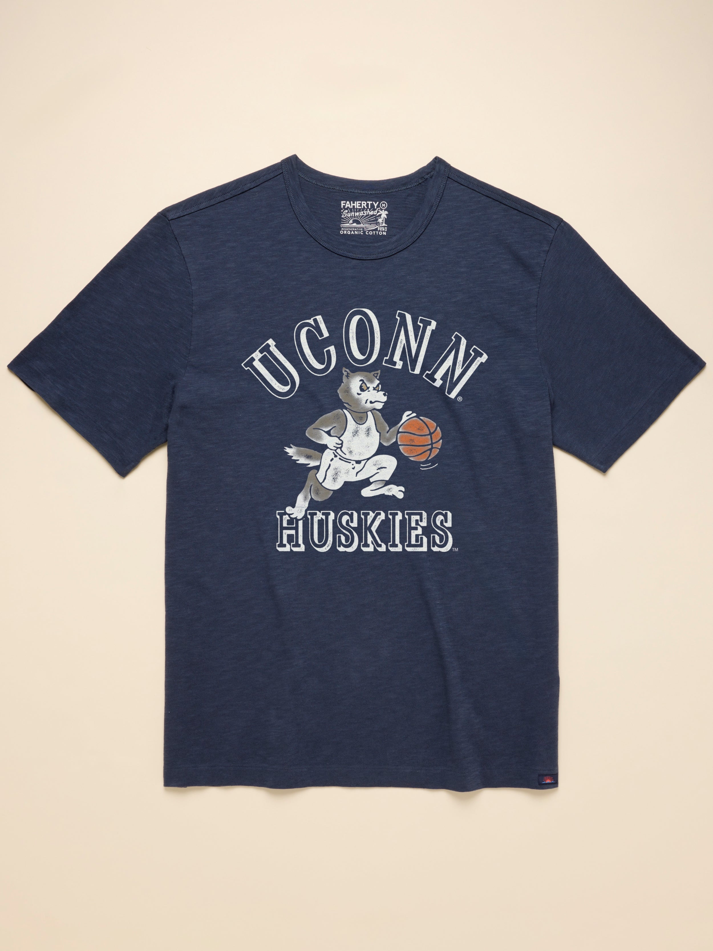 University of Connecticut Sunwashed Tee - Dune Navy