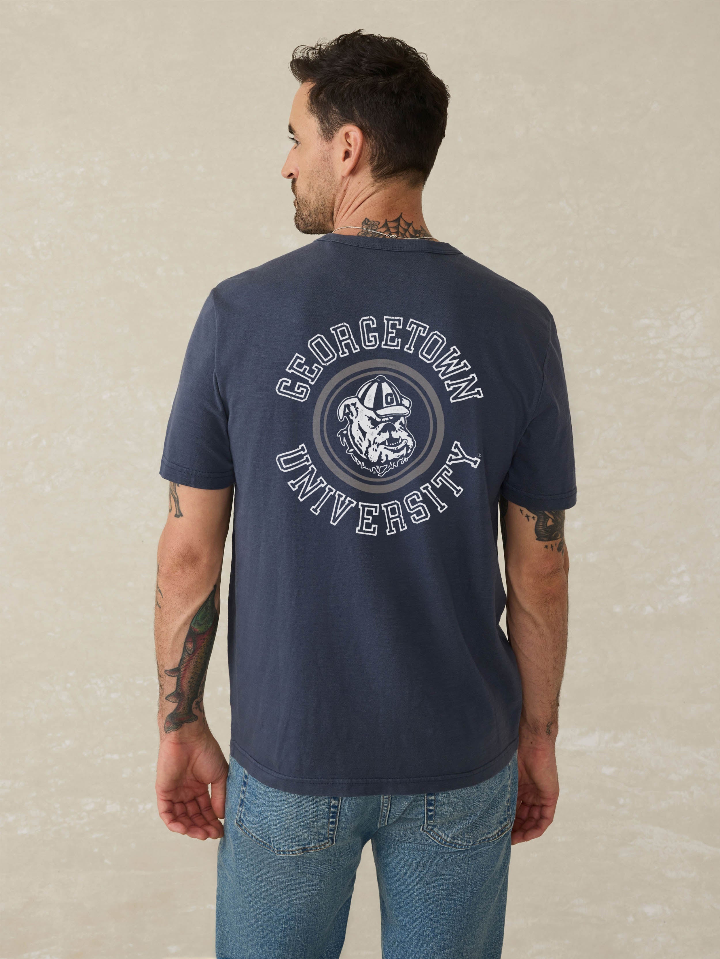 Georgetown Sunwashed Pocket Tee - Dune Navy