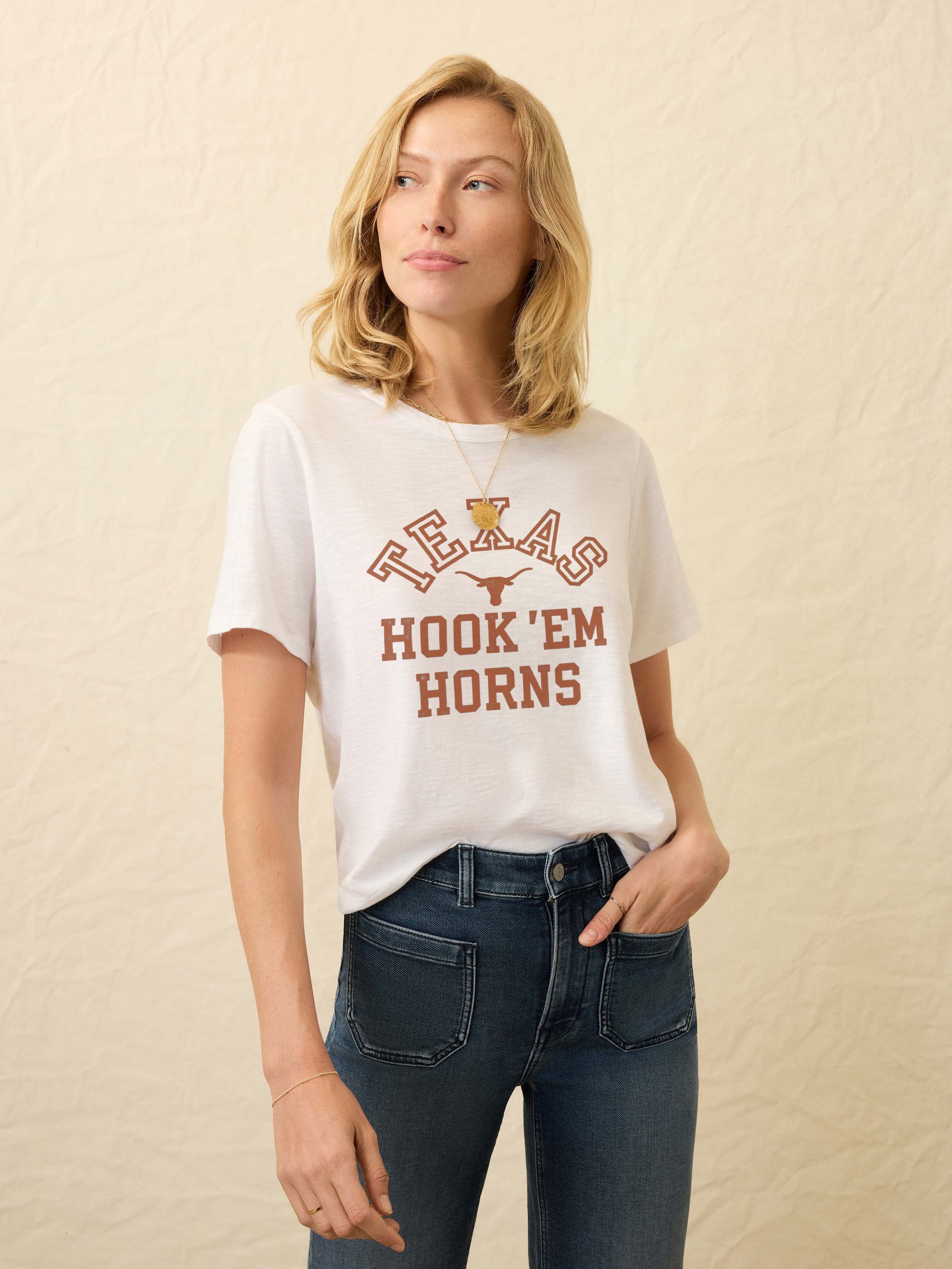 University of Texas Sunwashed Essential Tee - White