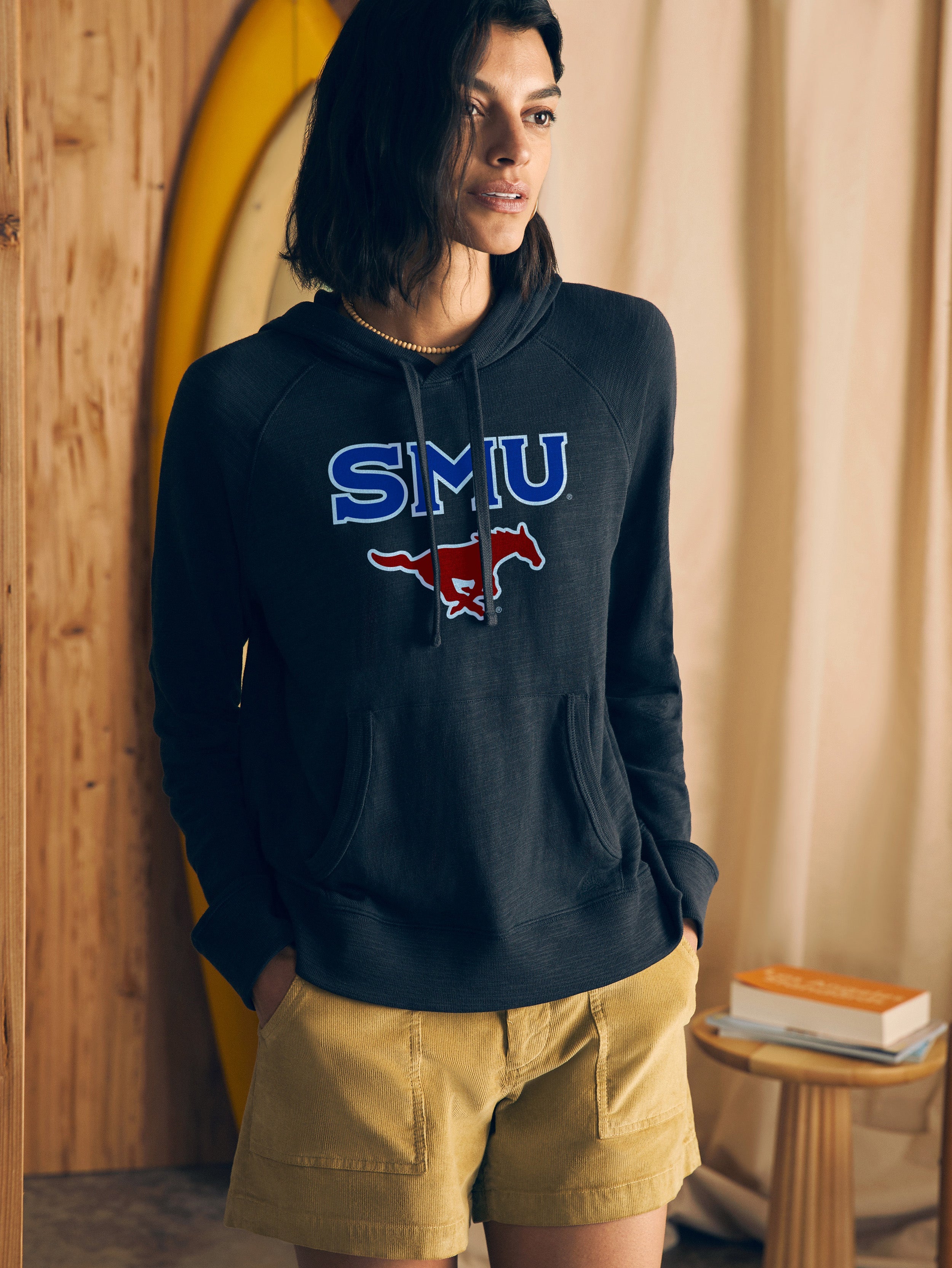 Southern Methodist University Sunwashed Organic Hoodie - Blue Nights